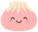 Squishavi logo — smiling pink dumpling, transparent background